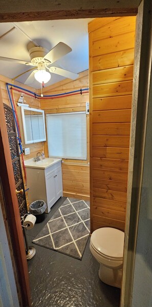 Shower, hair dryer, towels, soap - On The Rocks! Little River cabin sitting high on the banks of the White River 
 (Williams)