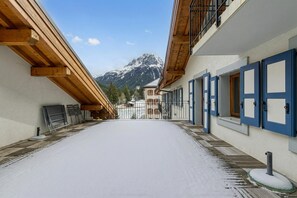 Balcony - V Loriaz 32: Beside Ski Lift; Pool, Sauna & Gym, Vallorcine (Argentiere), France (Vallorcine (Argentiere))
