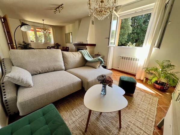 Smart TV, fireplace