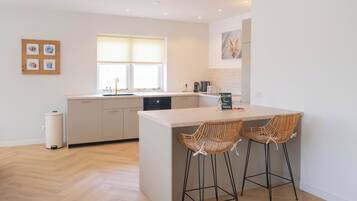 Fridge, oven, stovetop, dishwasher