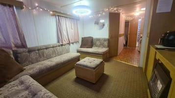Cabin | Living area | TV, fireplace