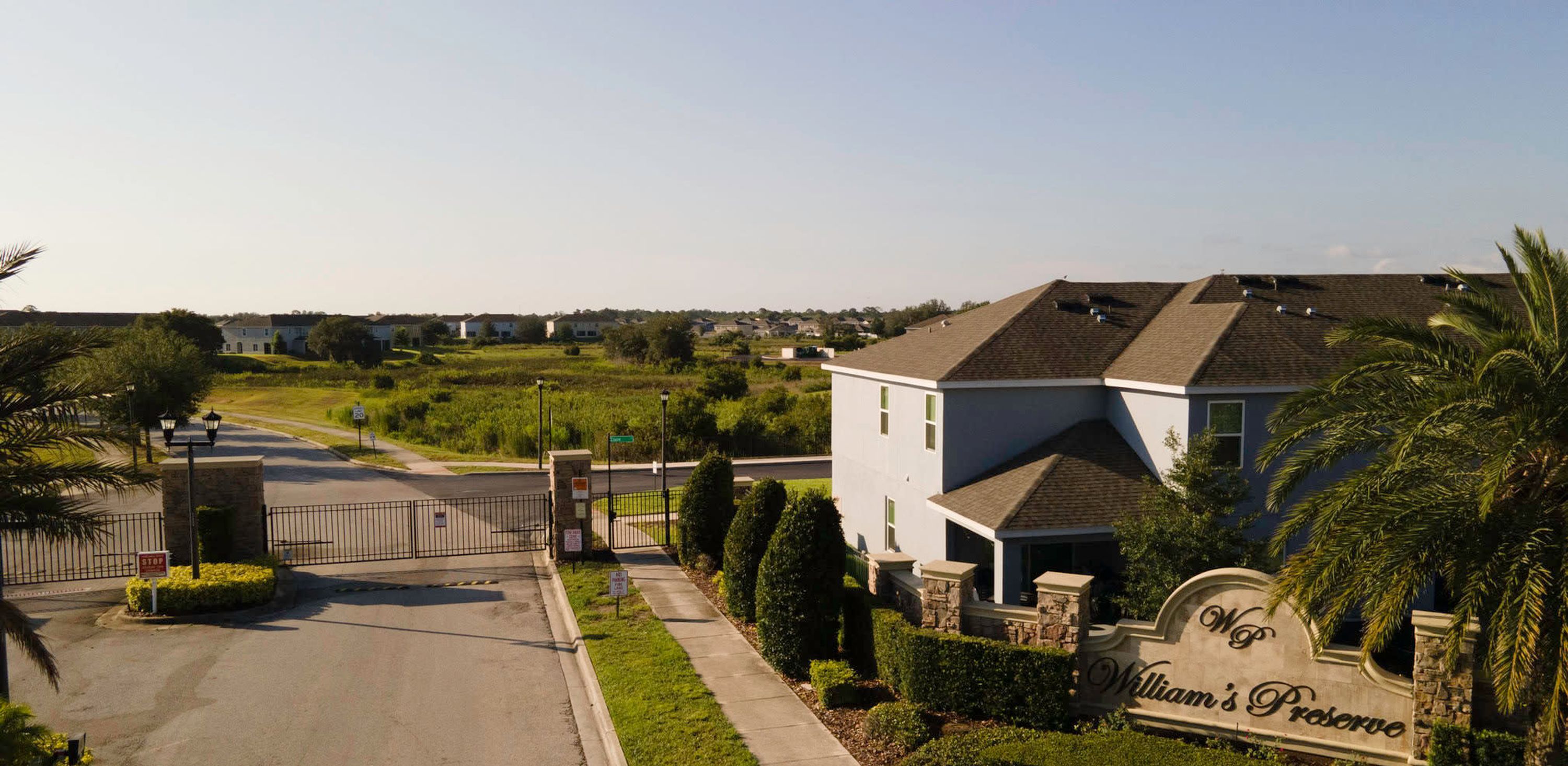 A gated community with a prominent house labeled "William's Preserve."