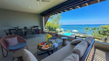 Family Apartment, 3 Bedrooms, Beach View | Terrace/patio