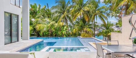 Outdoor pool, a heated pool