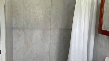 Hair dryer, towels, toilet paper