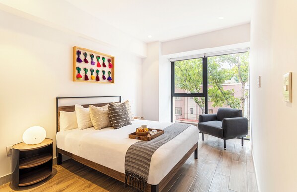 Hypo-allergenic bedding, in-room safe, individually decorated