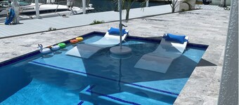 Gorgeous new build on Cudjoe Marina Basin with 80 ft boat dock and private pool