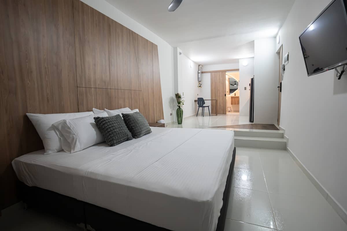 Premier Apartment, 1 King Bed, Non Smoking, Private Bathroom | 1 bedroom, Egyptian cotton sheets, premium bedding