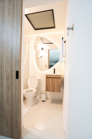 Appartamento Premier, 1 letto king, non fumatori, bagno privato | Bagno | Doccia, soffione a pioggia, set di cortesia gratuito, asciugamani