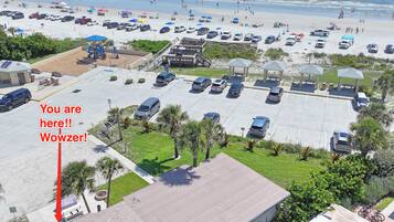 On the beach, beach towels