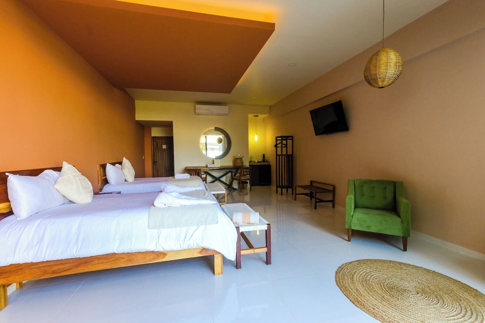 Chambre Double Deluxe, 2 lits doubles, vue plage | Draps en coton égyptien, literie de qualité supérieure