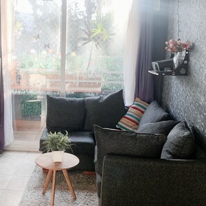 Smart TV, books, stereo