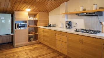 Fridge, microwave, stovetop, dishwasher