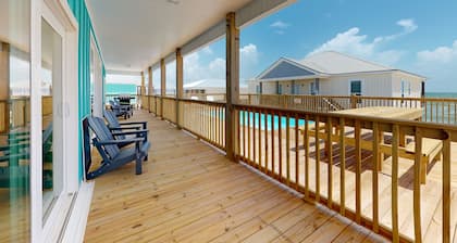 Dog friendly home with private heated pool and grill