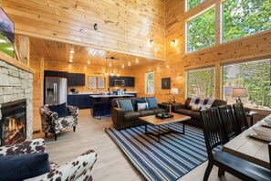 Smart TV, fireplace, video games, offices