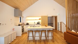 Family Chalet, Balcony, Mountain View | Private kitchen - Hinoki Chalet (Hakuba)