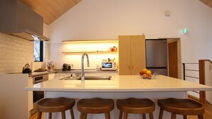 Family Chalet, Balcony, Mountain View | Private kitchen - Hinoki Chalet (Hakuba)