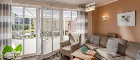 TV, DVD player, stereo