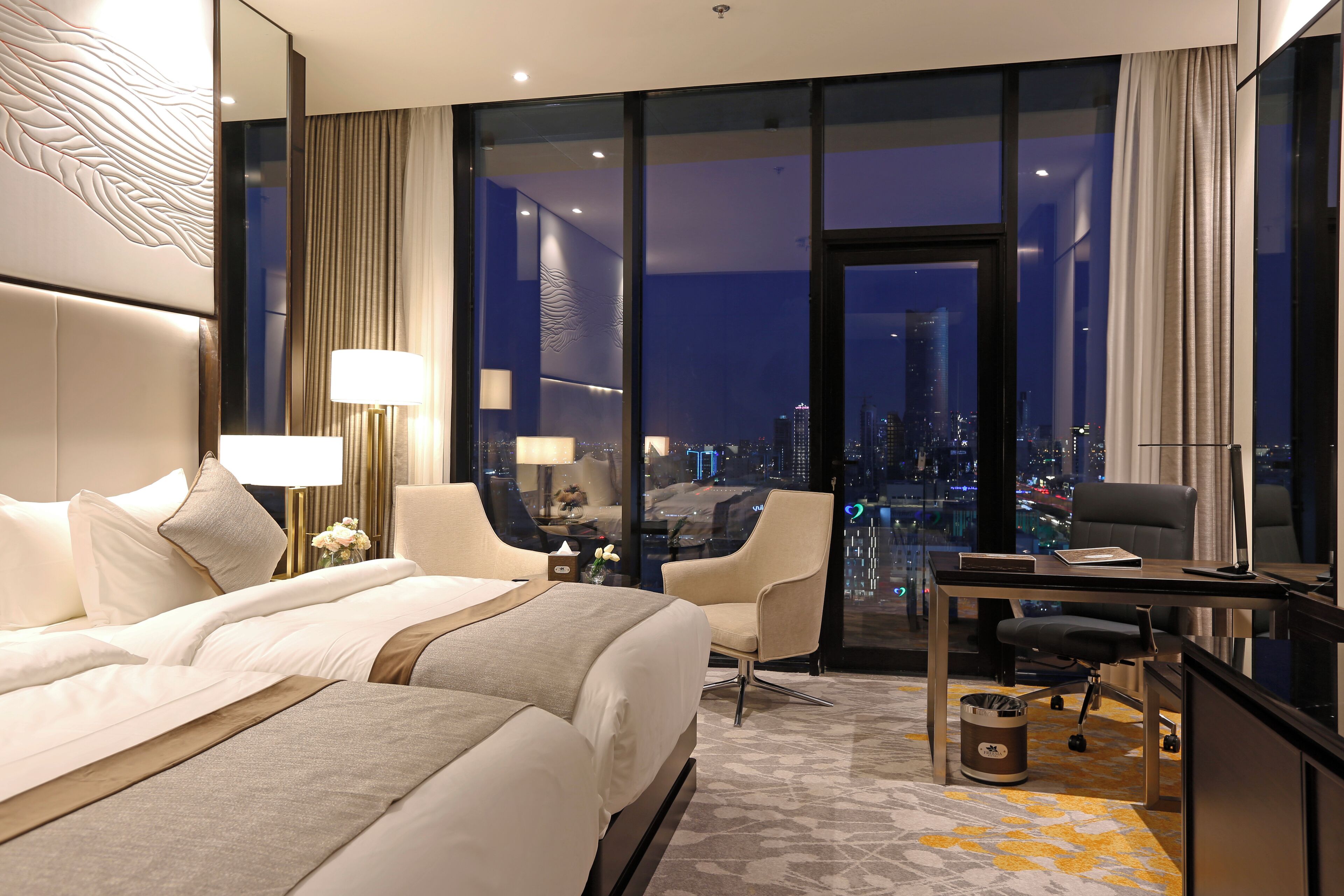 Deluxe Twin Room, 2 Twin Beds, Balcony, City View | In-room safe, desk, laptop workspace, blackout drapes