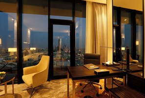 Deluxe Room, Balcony, City View | In-room safe, desk, laptop workspace, blackout drapes - Freesia Hotel (Riyadh)