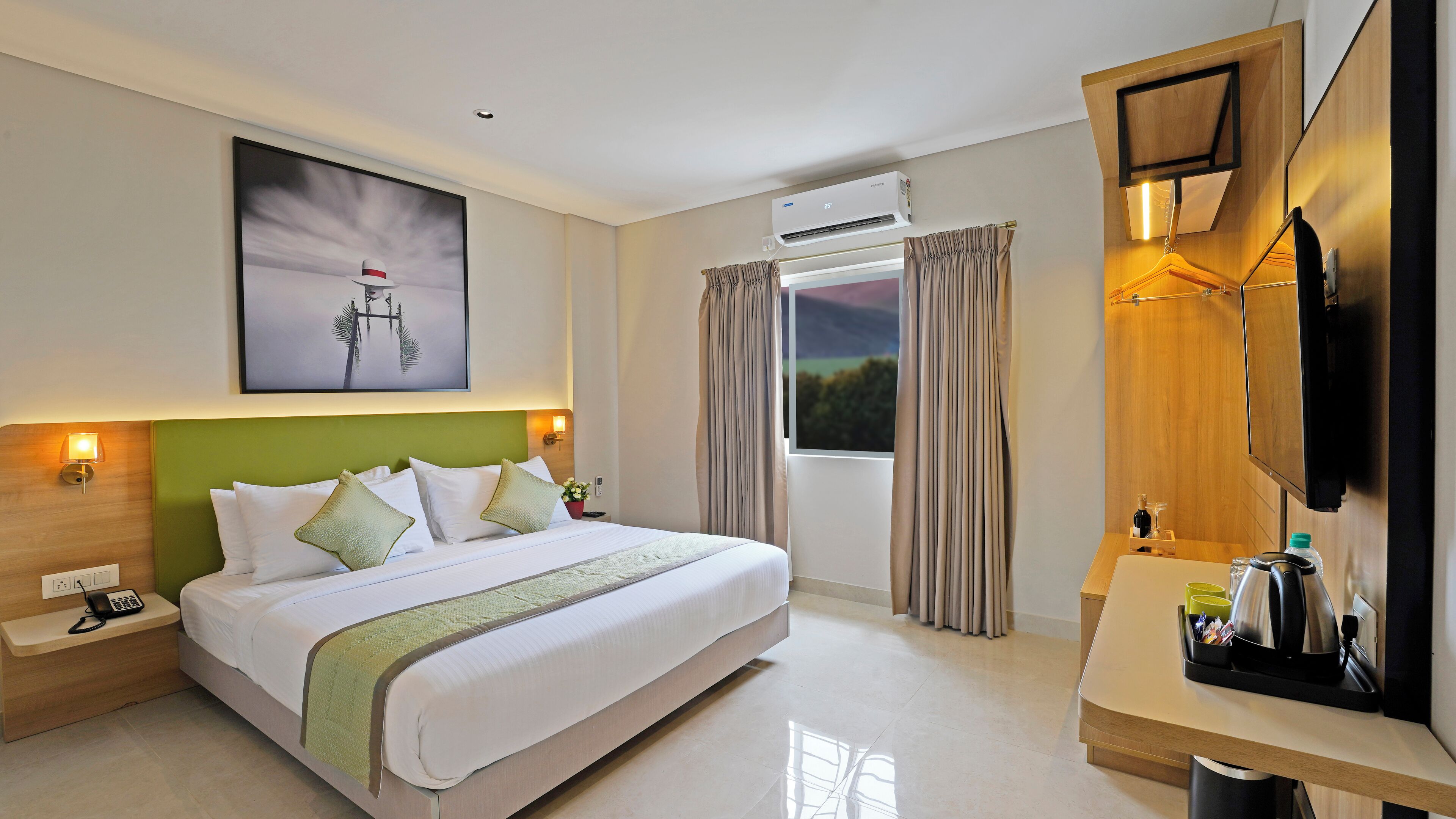 In-room safe, desk, laptop workspace, iron/ironing board