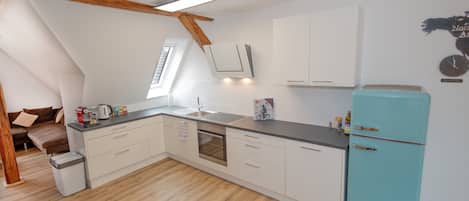 Fridge, oven, stovetop, dishwasher