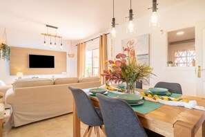 Family Apartment, Multiple Bedrooms, 2 Bathrooms (Luxury Mijas Golf, Pool & Pet Retreat) | Dining - Luxury Mijas Golf, Pool & Pet Retreat (Mijas)
