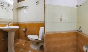 Un baño con lavabo, inodoro y ducha.