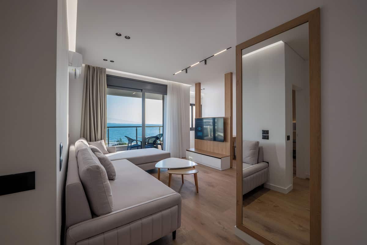 Apartment, 1 Bedroom, Sea View | 1 bedroom, soundproofing, free WiFi