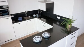 Fridge, dishwasher, highchair