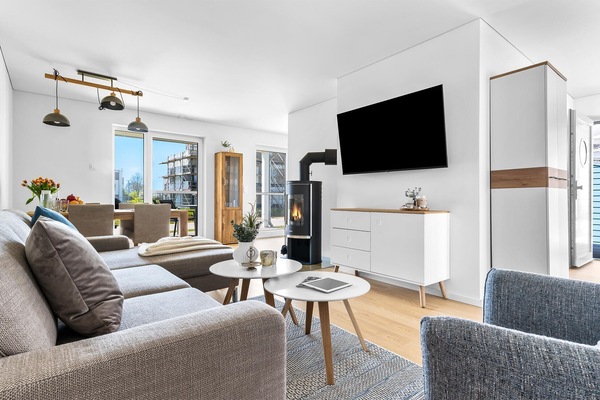 Smart-tv en een open haard