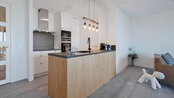 Fridge, dishwasher, highchair
