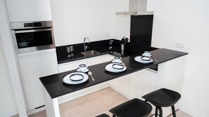 Fridge, dishwasher, high chair