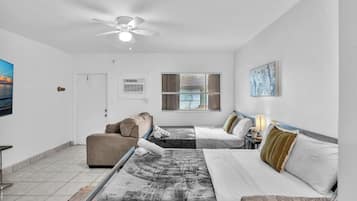 Desk, iron/ironing board, travel crib, free WiFi