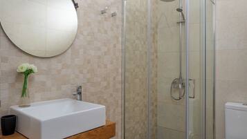 Hair dryer, towels, toilet paper