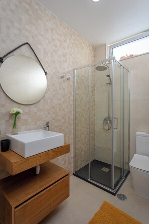 Hair dryer, towels, toilet paper