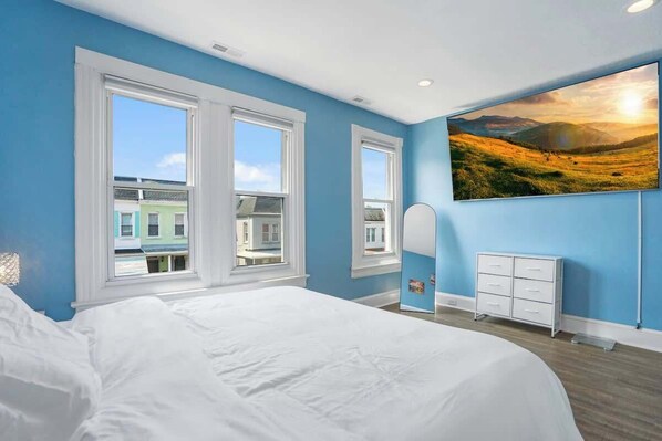 4 slaapkamers, een strijkplank/strijkijzer, wifi, beddengoed