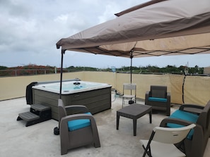 Terrace/patio - Stargaze, Comfort Under the Stars, Luxury Hot Tub & Arcade Room in Aguadilla PR (Aguadilla)