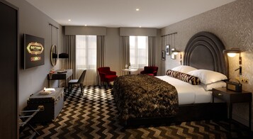Egyptian cotton sheets, premium bedding, pillow-top beds, minibar