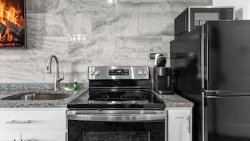Fridge, microwave, coffee/tea maker