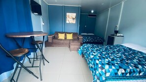 Basic Quadruple Room, 2 Double Beds, Non Smoking, Mountain View | Free WiFi, bed sheets - Cabinas Arenal Home (La Fortuna)