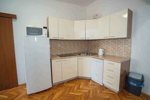 Fridge, microwave, stovetop, dishwasher