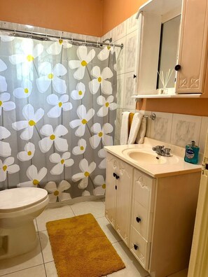 Serviettes fournies, papier toilette