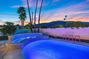 Pool - Pink Paradise in Palm Springs: Artistic 4-Bedroom Retreat Awaits! (Palm Springs)