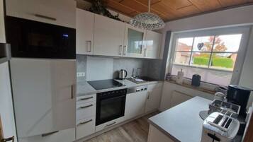 Apartment | Private kitchen | Oven, electric kettle, toaster