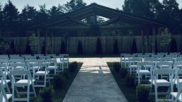 Outdoor banquet area