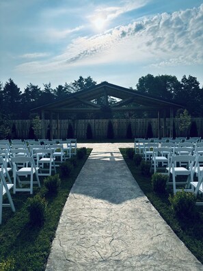 Outdoor banquet area