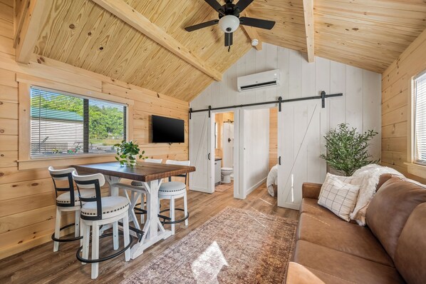 TV, fireplace, DVD player