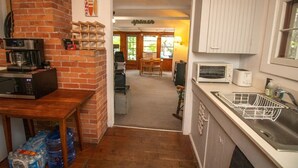 Private kitchen - Classic Maine Cabin, Private Waterfront Easy Access to Nearby Amenities (Windham)