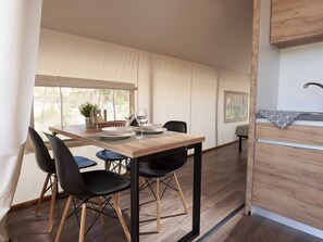 Chalet | Dining - Tent Lodge With Veranda Near Ijhorst (IJhorst)
